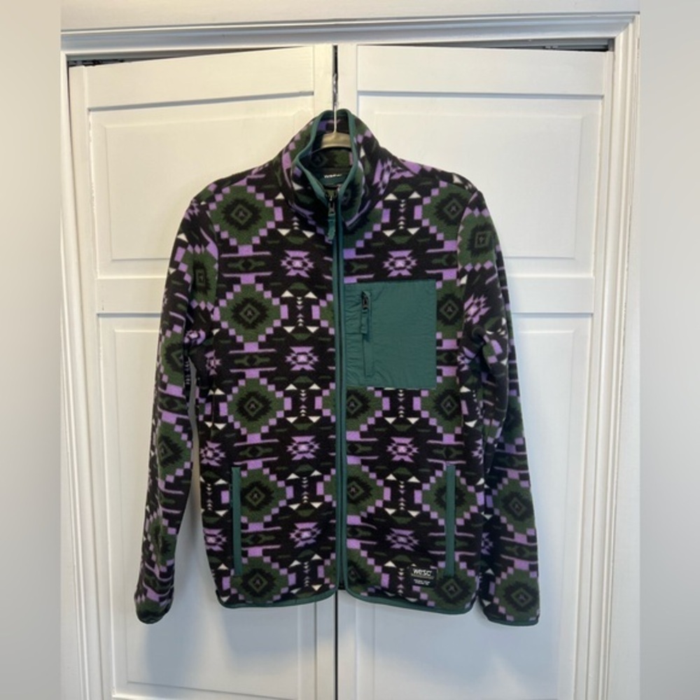 Wesc Unisex Moritz Aztec Polar Fleece Jacket Size Men’s Small/ Women’s Medium